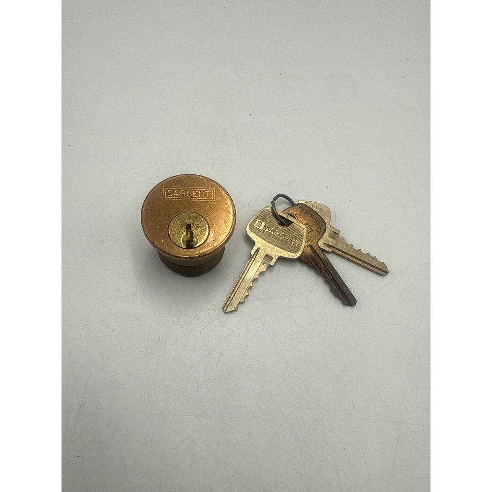 Sargent Mortise Lock Cylinder Brass with 3 Keys Hardware Door Security